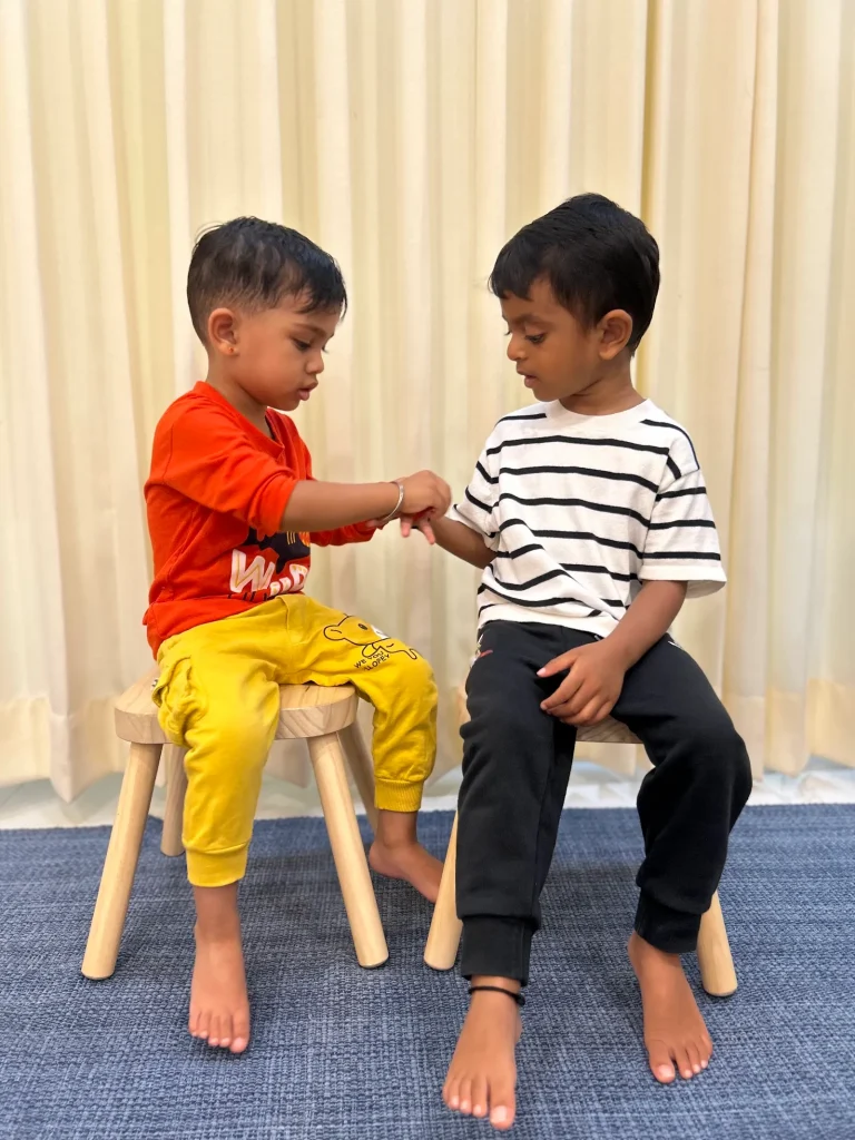 Children making friends at ACE Montessori, Padmanabhanagar and Jayanagar, Bangalore