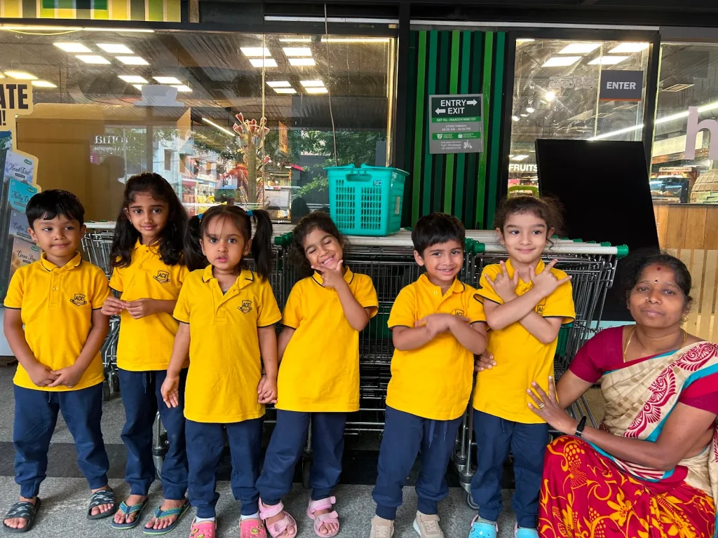 Class trip group photo at ACE Montessori, Padmanabhanagar and Jayanagar, Bangalore