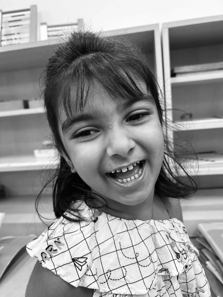 Happy girl at school at ACE Montessori, Padmanabhanagar and Jayanagar, Bangalore